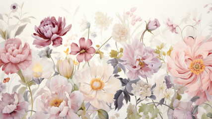 vintage flowers background, colorful flowers background