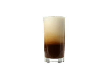 PNG, Coffee with milk in glass, isolated on white background