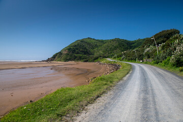 Port St Johns, umzimvubu river mouth, Wild Coast, known also as the Transkei, open beaches, steamy jungle or coastal forests. The rugged and unspoiled Coastline South Africa