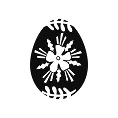 Black Linocut of Easter egg