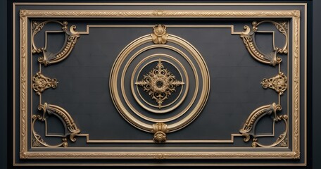 classic gold frame luxurious design on black background