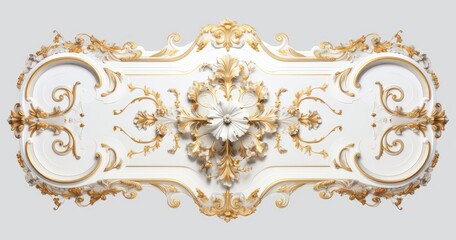 elegant rococo stucco decoration frame background