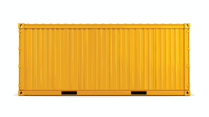 Yellow container isolated on white background. Flat