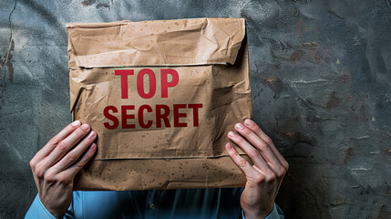 Man about to open a top secret document inside a file