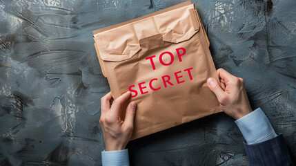 Man about to open a top secret document inside a file