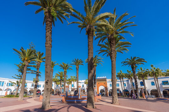 Larache, Morocco. View of the Place De Lib&eacute;ration also known as Place d'Espagne historical landmark