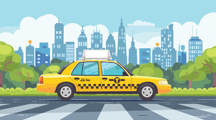 Yellow taxi vector illustration