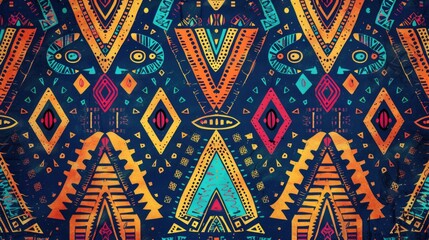 Photo african tribal pattern background in colorful tone