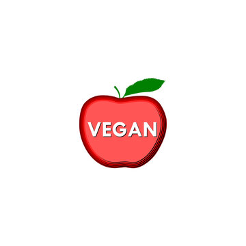 Vegan apple fruit icon isolated on transparent background