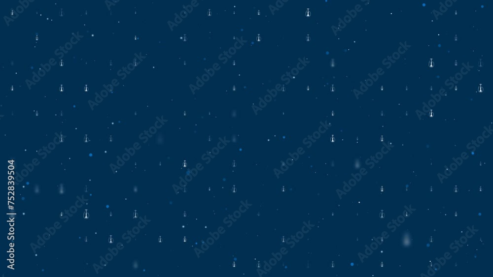Poster template animation of evenly spaced hookah symbols of different sizes and opacity. animation of tran
