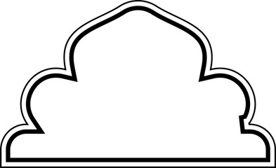 Islamic Dome Design double lines Outline Linear Black Stroke silhouettes Design pictogram symbol visual illustration