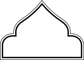 Islamic Dome Design double lines Outline Linear Black Stroke silhouettes Design pictogram symbol visual illustration