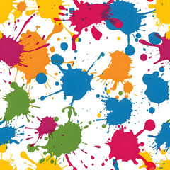 Seamless pattern colorful splashes of paint as background