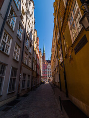 City street in  Gdansk, Poland. 