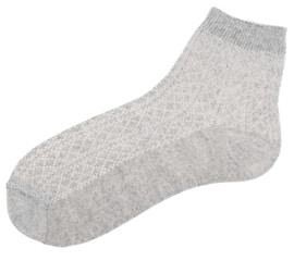 Heather grey ankle sock isolated on white