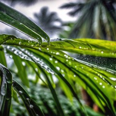 water drops on a leaf