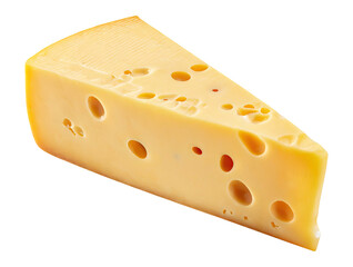 Triangular piece of cheese. PNG, cutout, or clipping path.	
