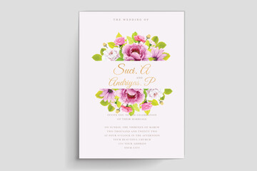 summer and spring floral background and frame card illustration