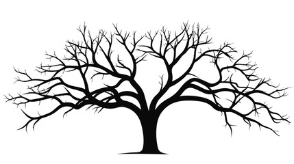 Silhouette of a bare tree vector illustration