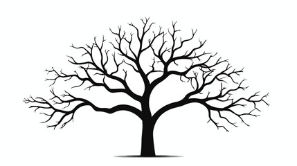 Silhouette of a bare tree vector illustration
