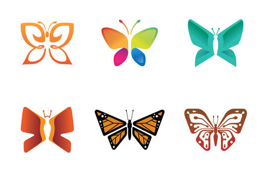 Creative Butterflies Collection Logo Symbol Vector Design Illustration