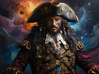 AI generate image of beard pirates captain