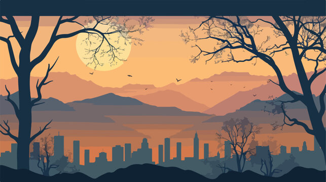Wonderful view of the mountains vector illustration