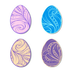 Intricate colorful Easter egg mandalas stickers set