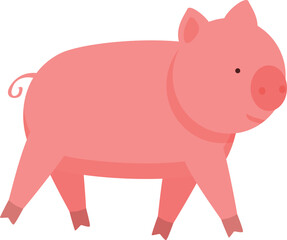 Pig animal icon cartoon vector. Farm domestic fence. Food nature health