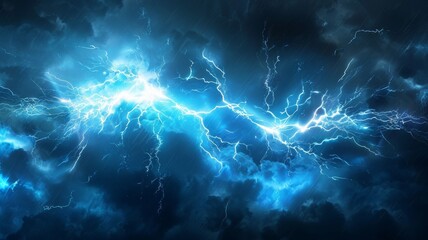 A dramatic image of a lightning flash against a dark background, suitable for banner designs. Represents a thunderstorm.