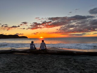 atardecer en la playa