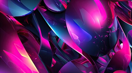 Obraz premium Holo abstract shapes. Translucent, hologram, futuristic, geometric, ethereal, mesmerizing, iridescent, captivating. Generated by AI