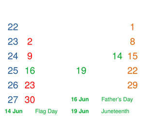 June 2024 Festive Holidays Calendar with  Week  Numbers