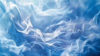 Obraz premium Smokes Ethereal Dance, A Whisper of Blue in the Shadows, Natures Breath in Abstract Forms