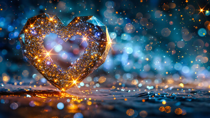 Valentines Glow, Loves Radiance in Sparkling Hues, A Celebration of Hearts in Light
