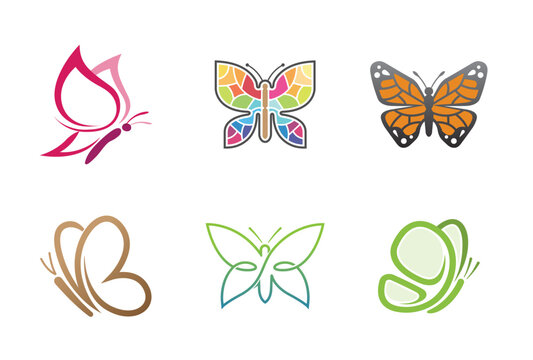 Creative Butterflies Collection Logo Symbol Vector Design Illustration