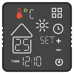 Obraz premium Smart thermostat vector cartoon illustration isolated on a white background.