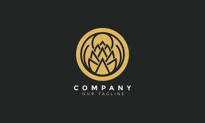 Abstract/elegant/geomatric logo design flower pineapple moon luxury monogram for company