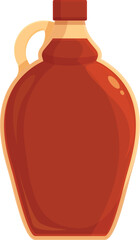Organic maple syrup icon cartoon vector. Glass bottle. Canada leaf seeds