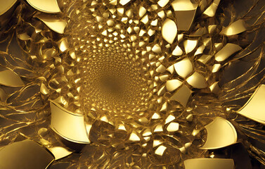 Abstract geometric gold texture and spheres background

