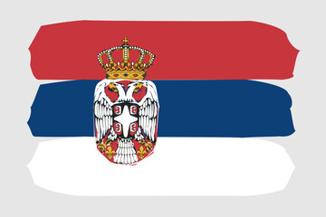 Serbia flag - painted design vector illustration. Vector brush style