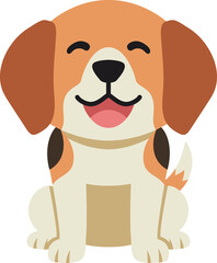 Cartoon character smiling beagle dog for design.