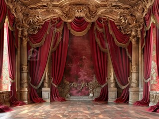 theater curtains red theate stage with fancy red curtai 