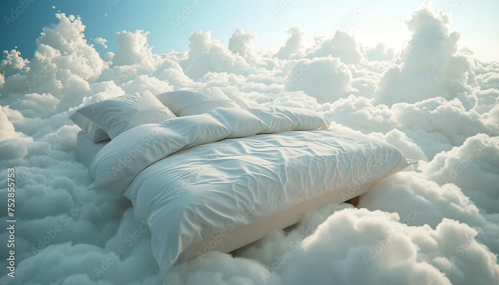 Wall mural bed in the sky