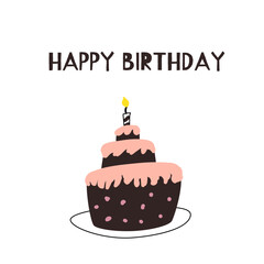 Happy birthday cake background - card template