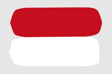 Monaco flag - painted design vector illustration. Vector brush style