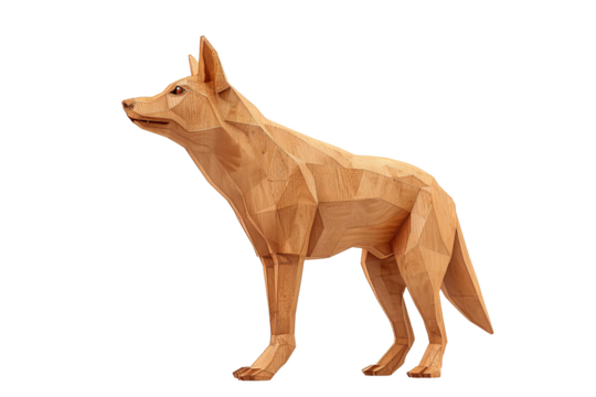 Wooden figurine of a dingo, crafted in the elegant 3D minimalist design of the Australian native animals collection