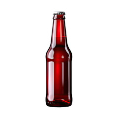  red beer bottle isolated on transparent background