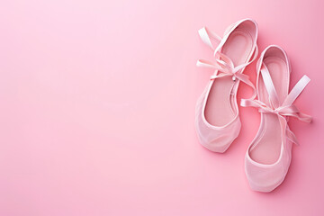 Pastel Pink Ballet Flats on Pink