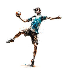 Handball player in action